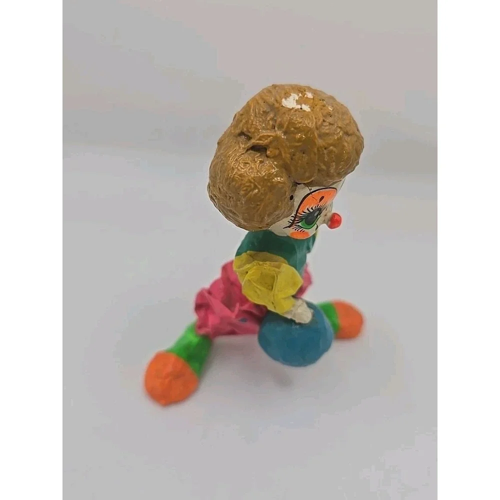 VTG Paper Mache Clown Bowling Whimsical Circus Decor
